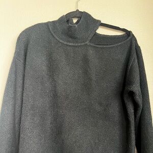 TATE Black Cutout Mock Neck Sweater - Size Small